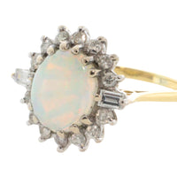 Vintage opal and diamond ring-Vintage Rings-The Antique Ring Shop