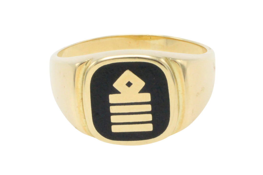 Captains signet ring in 14 carat gold-gents rings-The Antique Ring Shop