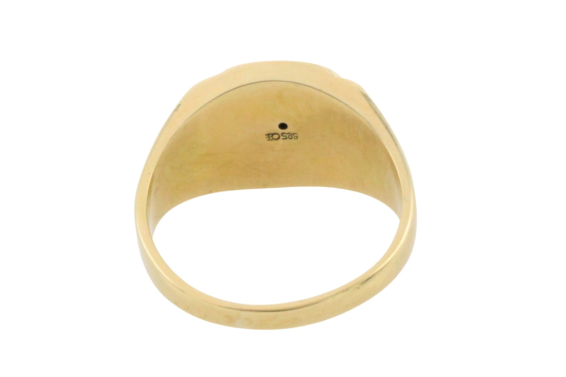 Captains signet ring in 14 carat gold-gents rings-The Antique Ring Shop