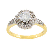 Vintage diamond cluster ring in 18 carat gold-engagement rings-The Antique Ring Shop
