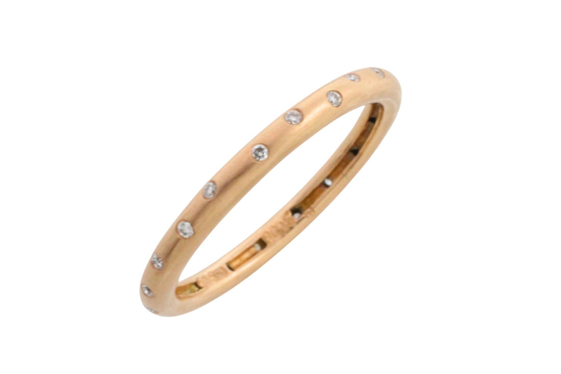 14 carat gold band with diamonds-wedding rings-The Antique Ring Shop