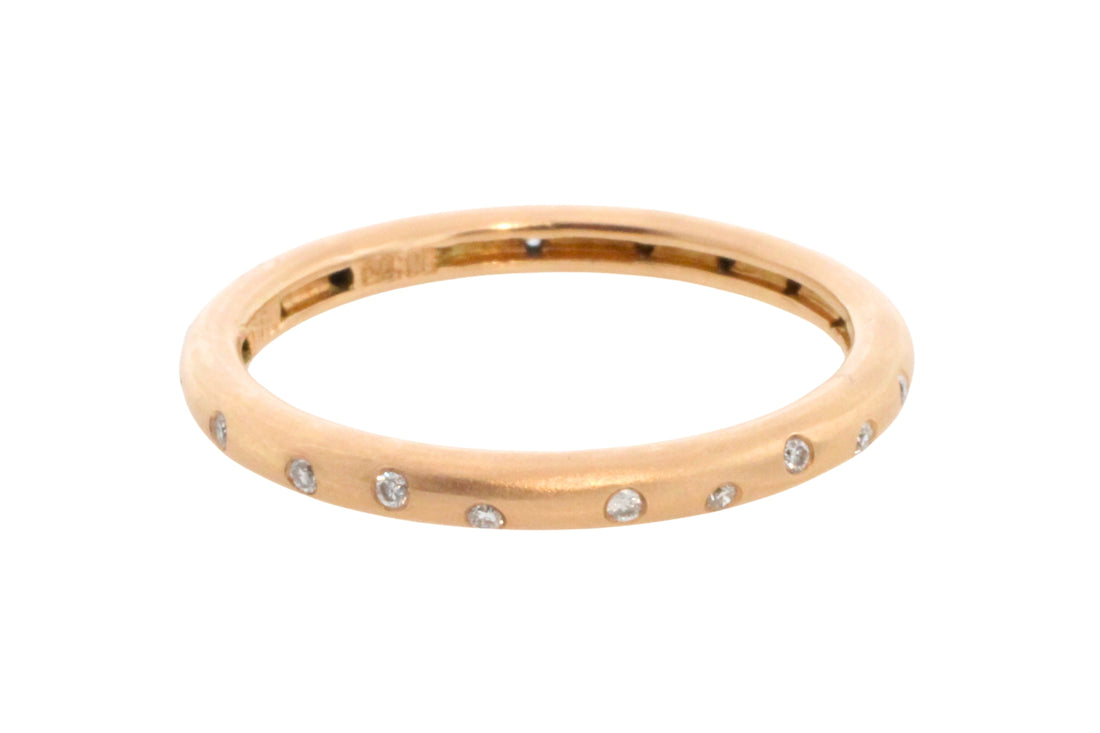 14 carat gold band with diamonds-wedding rings-The Antique Ring Shop