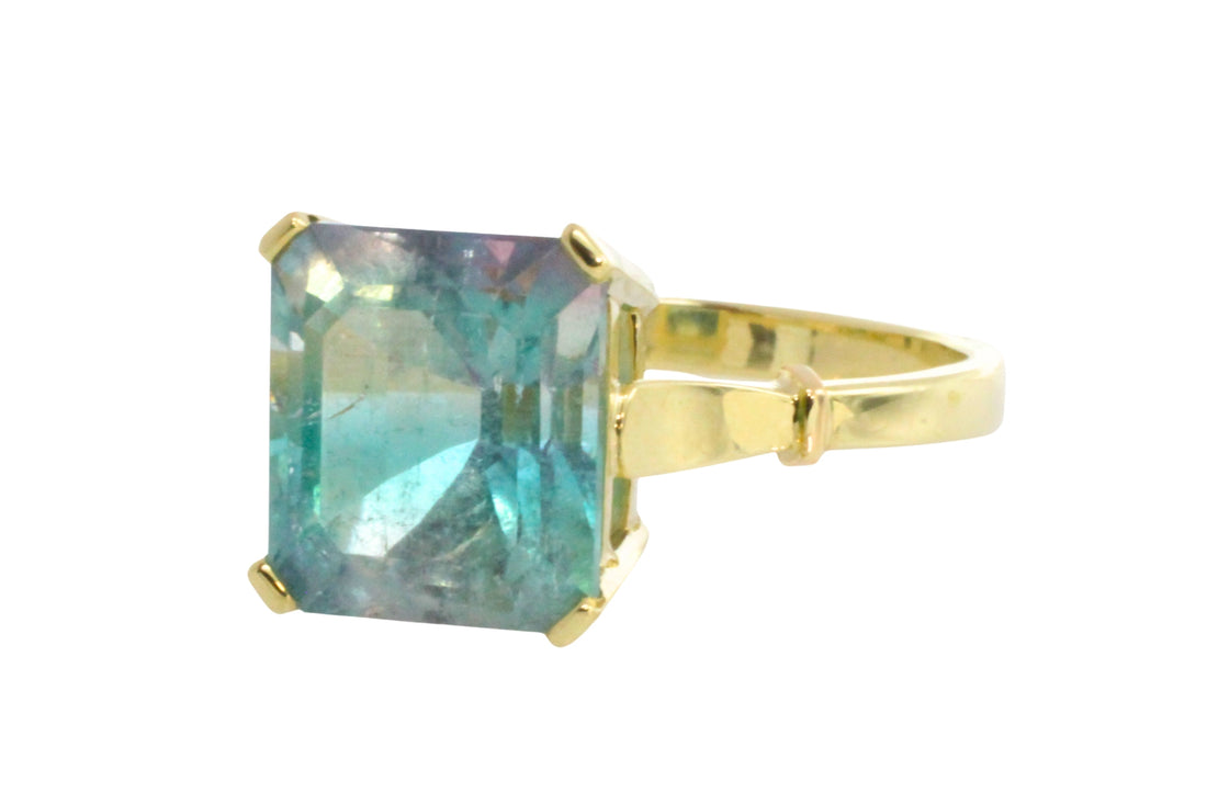 Tricolor tourmaline ring in 14 carat gold-Rings-The Antique Ring Shop