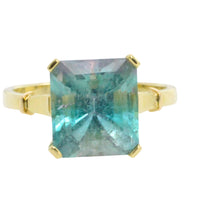 Tricolor tourmaline ring in 14 carat gold-Rings-The Antique Ring Shop