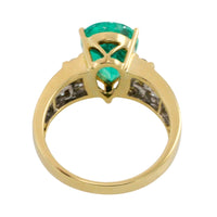 Colombian emerald and diamond ring in 18 carat gold-engagement rings-The Antique Ring Shop