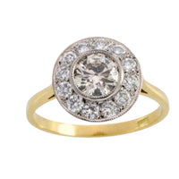 18 carat yellow and white gold diamond cluster ring-engagement rings-The Antique Ring Shop