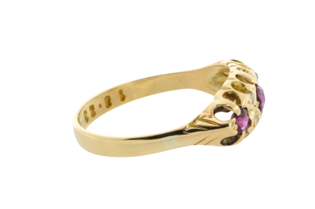 Edwardian ruby and rose diamond ring-Antique rings-The Antique Ring Shop