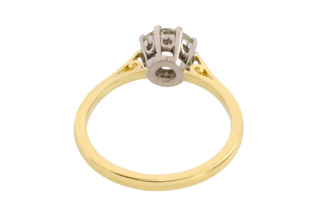 Old European cut diamond solitaire ring-engagement rings-The Antique Ring Shop