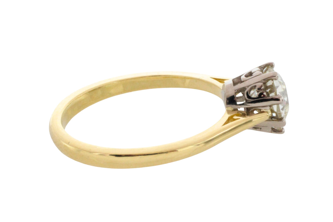 Old European cut diamond solitaire ring-engagement rings-The Antique Ring Shop