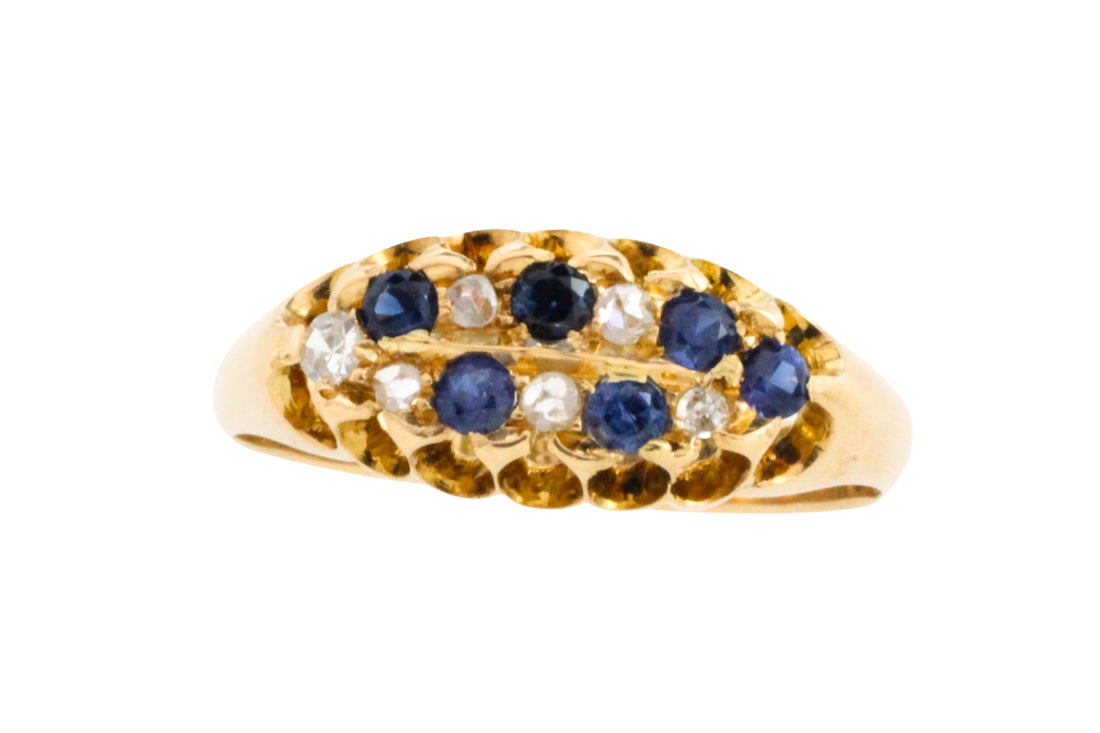 Edwardian sapphire and diamond ring from 1905-Antique rings-The Antique Ring Shop