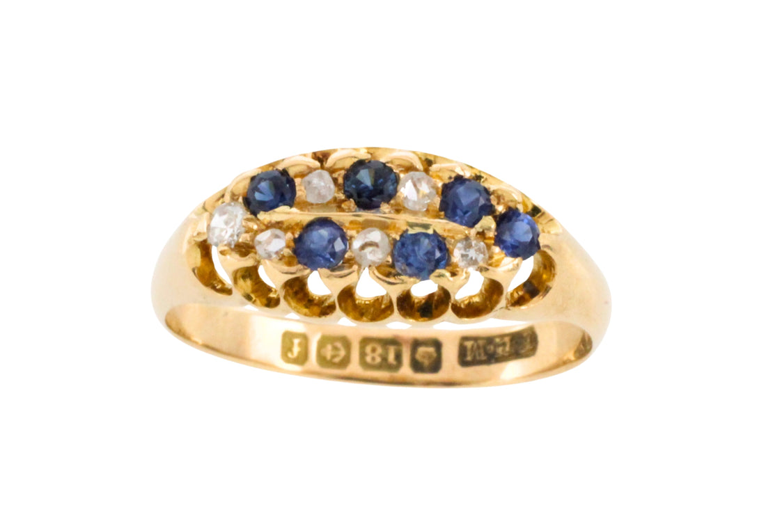 Edwardian sapphire and diamond ring from 1905-Antique rings-The Antique Ring Shop
