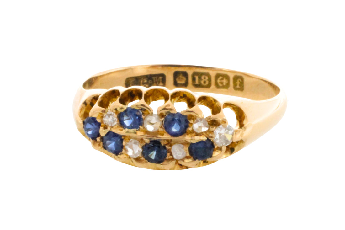 Edwardian sapphire and diamond ring from 1905-Antique rings-The Antique Ring Shop