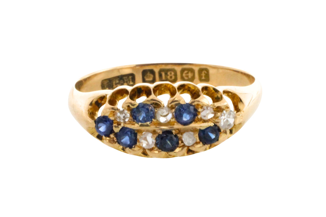 Edwardian sapphire and diamond ring from 1905-Antique rings-The Antique Ring Shop
