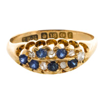 Edwardian sapphire and diamond ring from 1905-Antique rings-The Antique Ring Shop