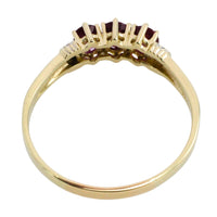 Ruby and diamond ring in 14 carat gold