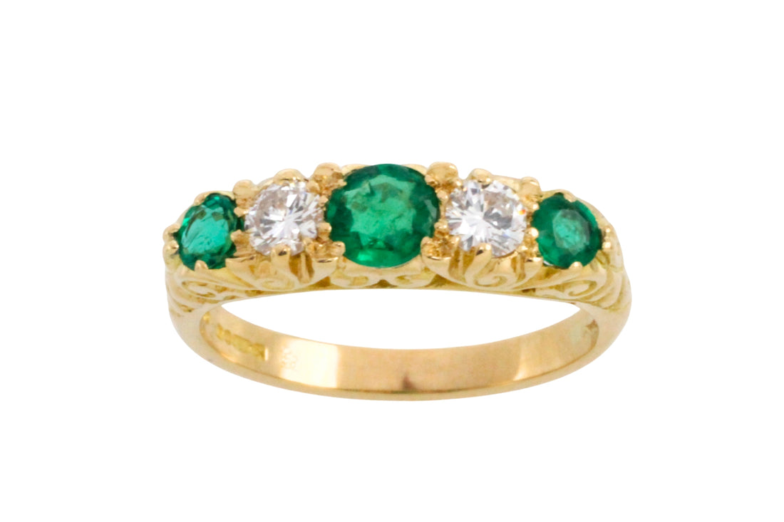 Vintage emerald and diamond ring