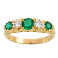 Vintage emerald and diamond ring