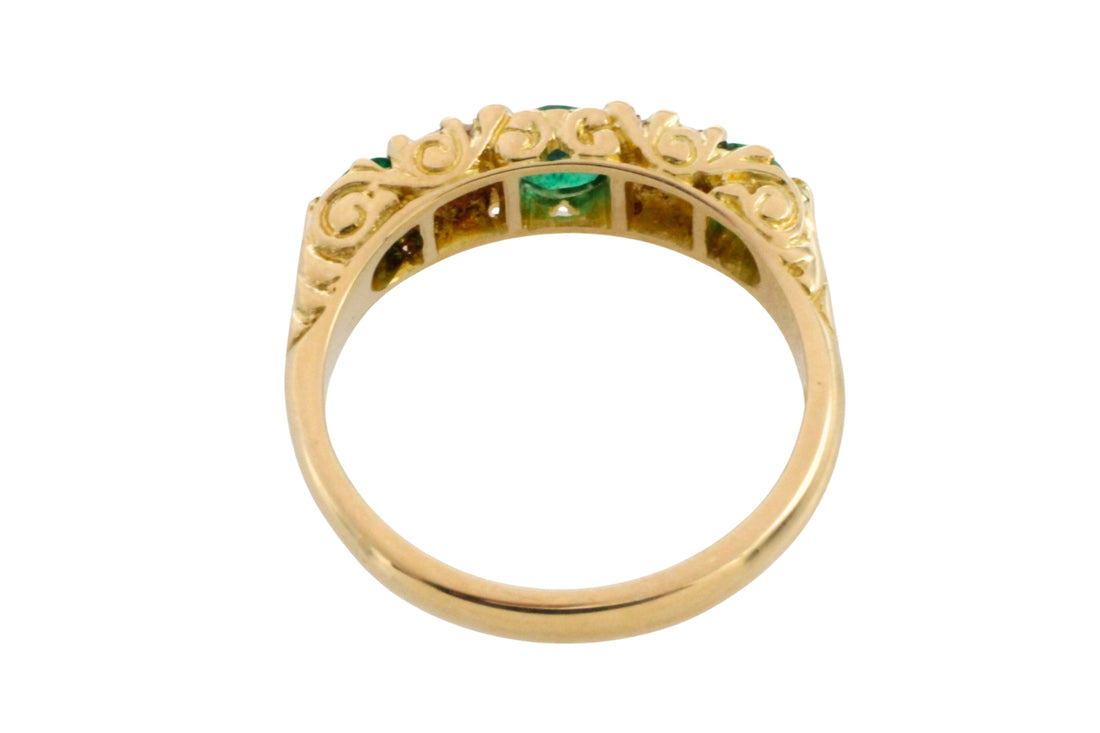 Vintage emerald and diamond ring