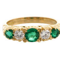Vintage emerald and diamond ring