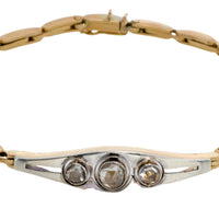 Rose diamond bracelet in 14 carat gold and silver