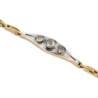 Rose diamond bracelet in 14 carat gold and silver