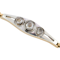 Rose diamond bracelet in 14 carat gold and silver