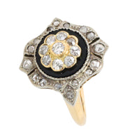 Antique onyx and diamond ring-Antique rings-The Antique Ring Shop