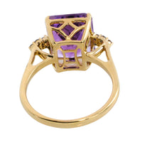 Amatrine and diamond ring in 14 carat gold-Vintage Rings-The Antique Ring Shop