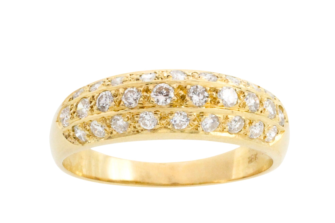 18 carat gold ring with diamonds-Vintage Rings-The Antique Ring Shop