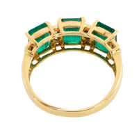 Emerald and diamond ring in 18 carat gold-Vintage Rings-The Antique Ring Shop