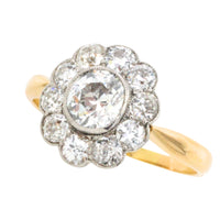 Edwardian old cut diamond cluster ring in 18 carat gold-Antique rings-The Antique Ring Shop