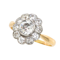 Edwardian old cut diamond cluster ring in 18 carat gold-Antique rings-The Antique Ring Shop