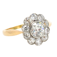 Edwardian old cut diamond cluster ring in 18 carat gold-Antique rings-The Antique Ring Shop