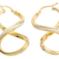 Spiral earrings in yellow and white gold-Earrings-The Antique Ring Shop