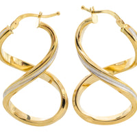 Spiral earrings in yellow and white gold-Earrings-The Antique Ring Shop