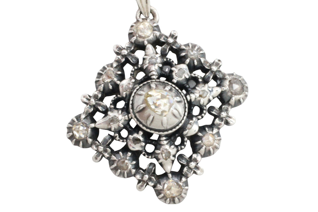 Rose diamond pendant in silver