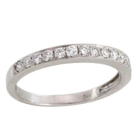 18 carat white gold band with diamonds