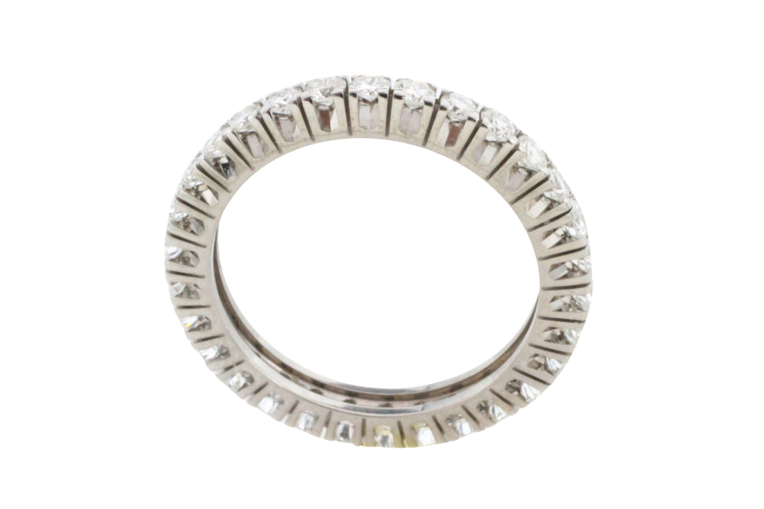White gold eternity band with diamonds-wedding rings-The Antique Ring Shop