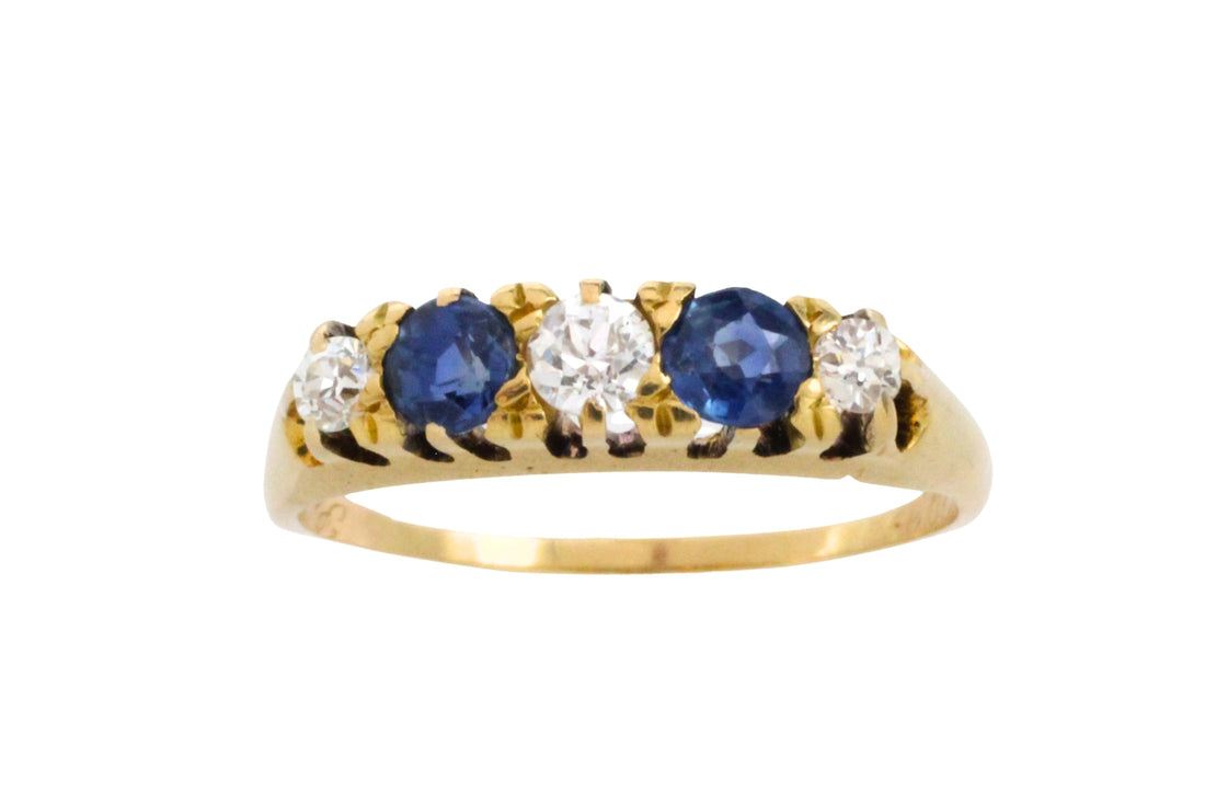 Edwardian sapphire and diamond ring