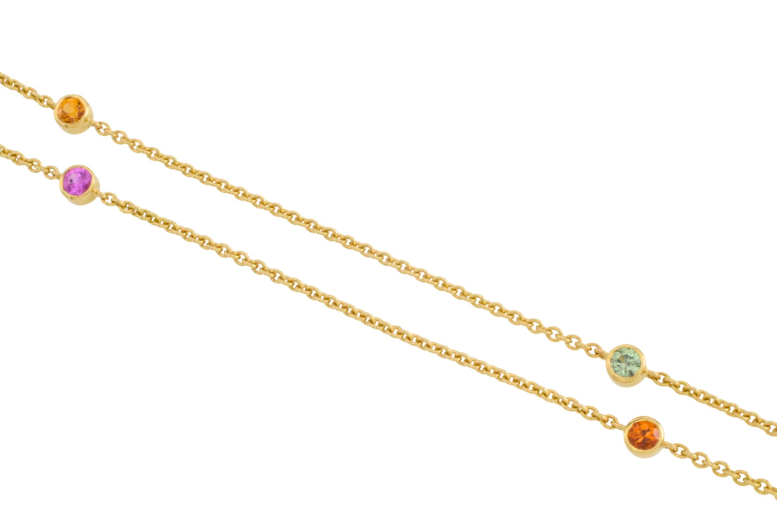 Tourmaline and citrine necklace in 18 carat gold