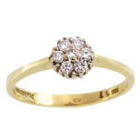 Diamond cluster ring in 14 carat gold