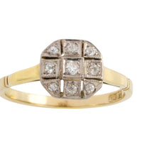 Edwardian 18 carat gold diamond panel ring