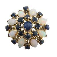 Vintage sapphire and opal ring in 14 carat gold