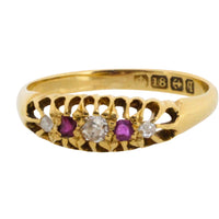 Edwardian ruby and diamond ring from 1915
