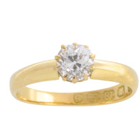 Victorian old cut diamond solitaire ring from 1892