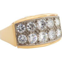 Vintage diamond double row ring in 14 carat gold