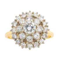 Vinatge diamond cluster ring in 18 carat gold