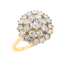 Vinatge diamond cluster ring in 18 carat gold