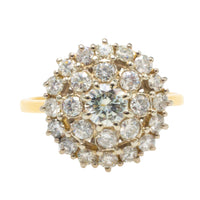 Vinatge diamond cluster ring in 18 carat gold