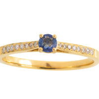 Sapphire and diamond ring in 14 carat gold-engagement rings-The Antique Ring Shop